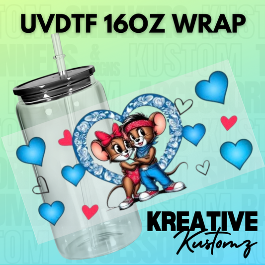 KK-B1128 Mouse Hearts - 16oz UVDTF Wrap