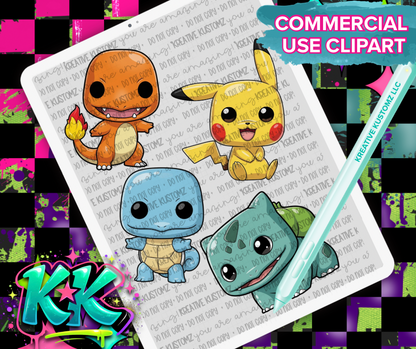 POP Anime Gamer Clipart Bundle - Digital Download
