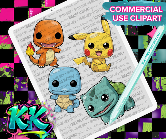 POP Anime Gamer Clipart Bundle - Digital Download