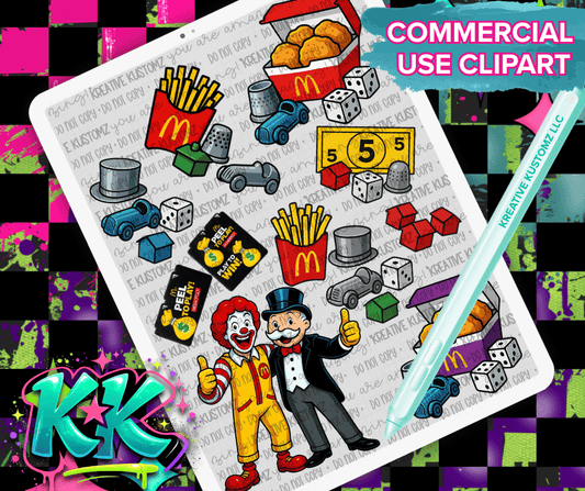 Fast Food Game Clipart Bundle - Digital Download