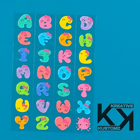 A5 UVDTF Element Sheet - Cartoon ABC