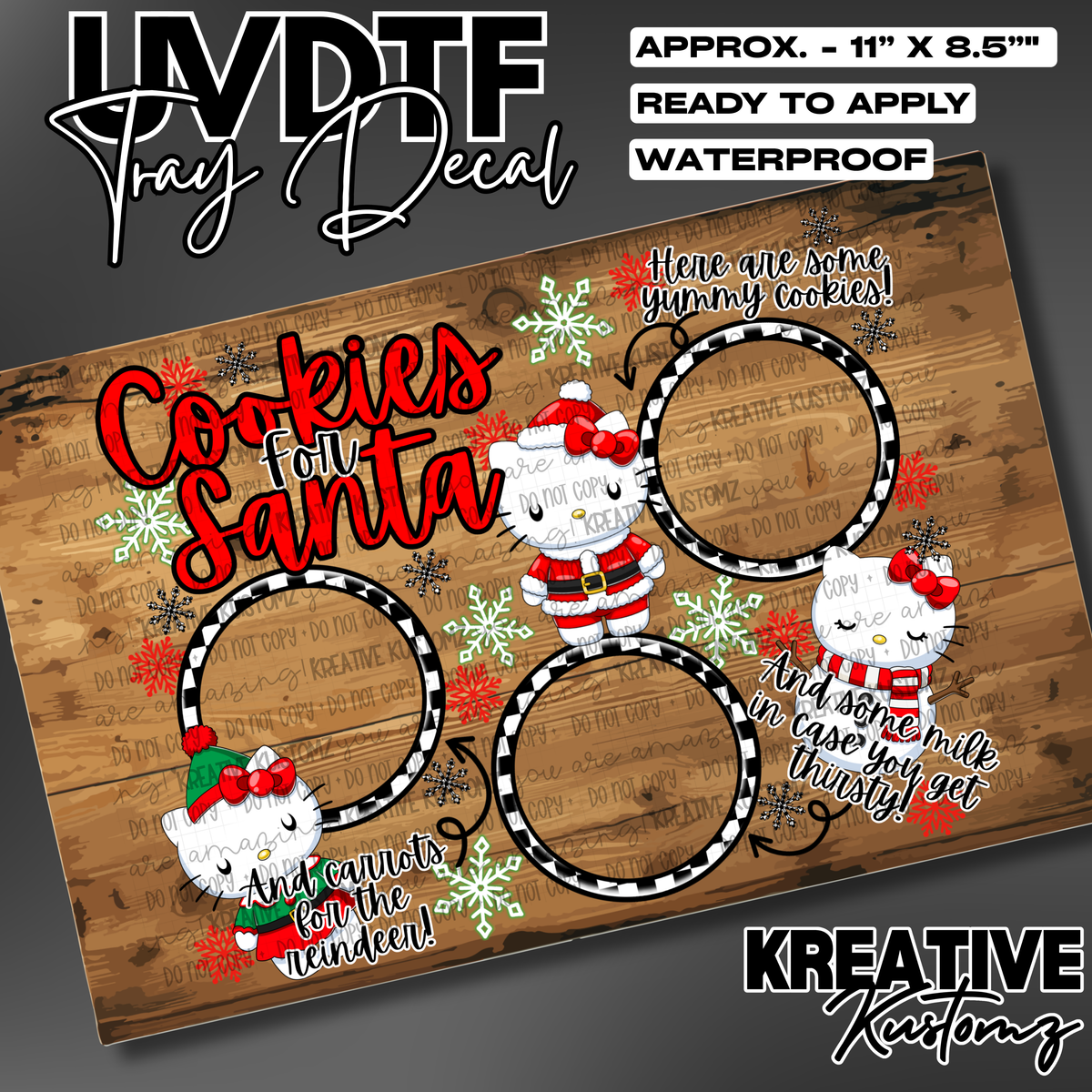 Christmas Cookie | Rectangle | UV DTF Tray Decal