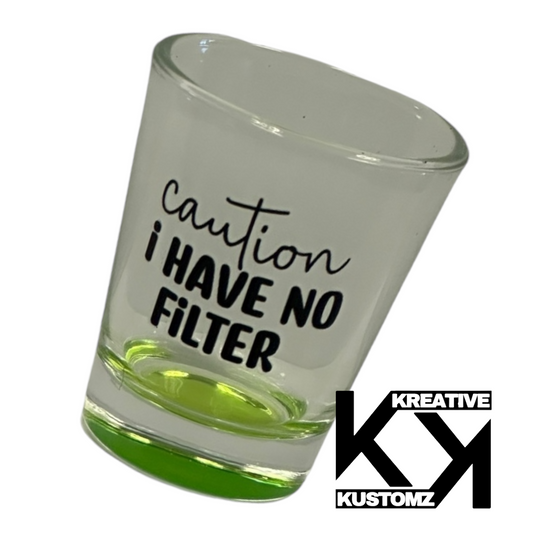 Caution Shot Glass