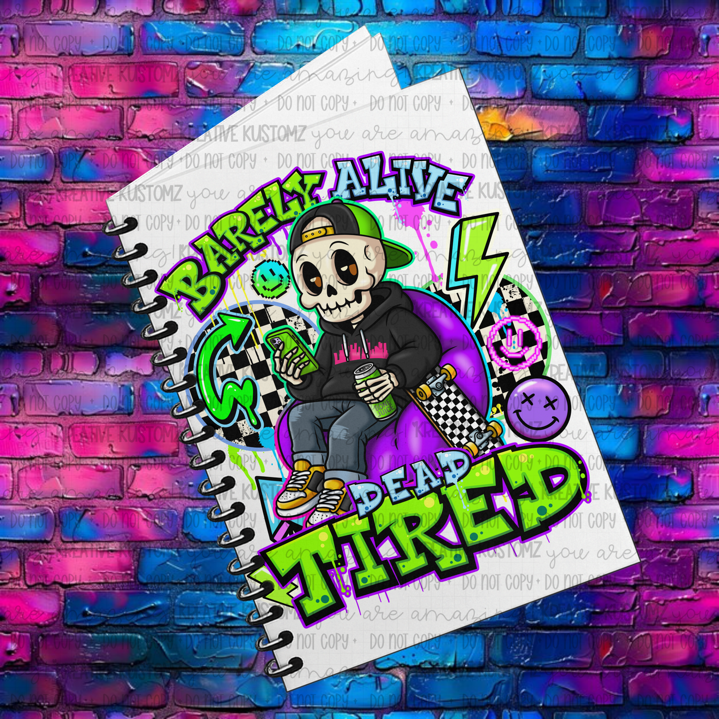 Dead Tired | UVDTF A5 Notebook Wrap Decal