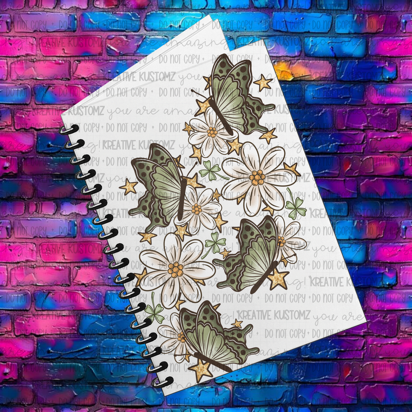 Butterfly Floral | UVDTF A5 Notebook Wrap Decal