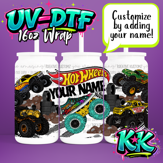 Custom Name Design | UV DTF Cup Wrap for 16oz Libbey Glass