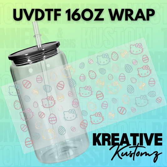 KK-B1649 Easter Eggs & Kittys - 16oz UVDTF Wrap