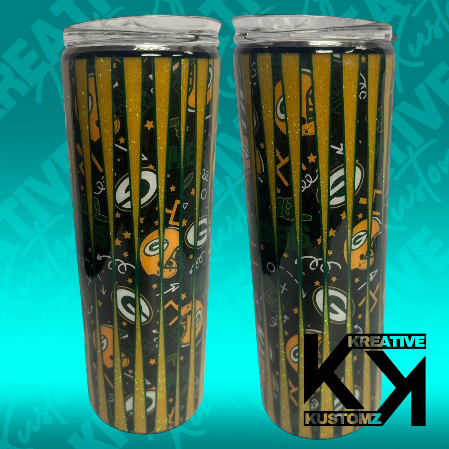 Green & Gold Mesmerizing Football Tumbler - 20oz