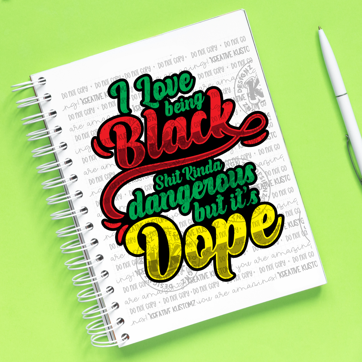 Love Being Black | UVDTF A5 Notebook Wrap Decal