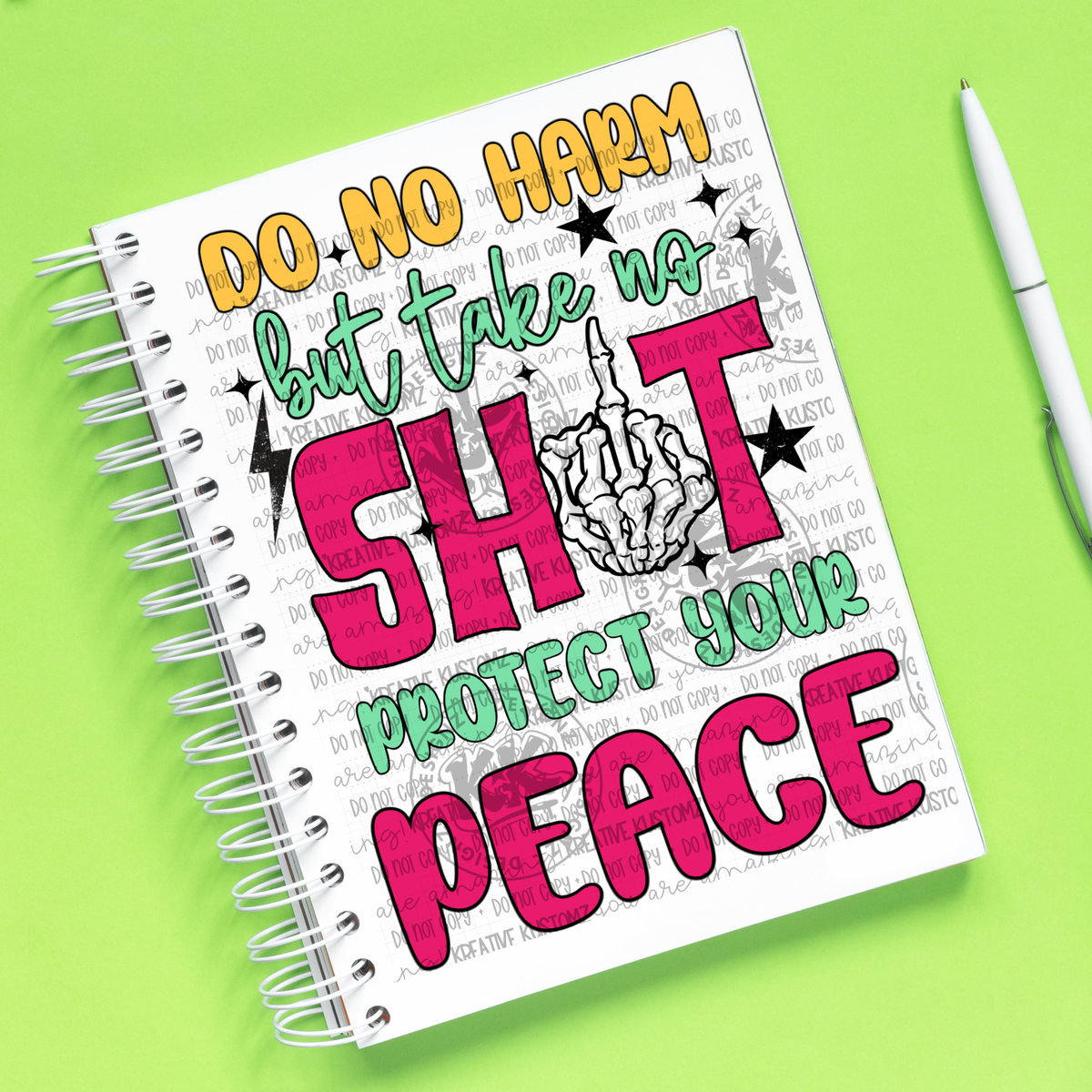 Protect Your Peace | UVDTF A5 Notebook Wrap Decal
