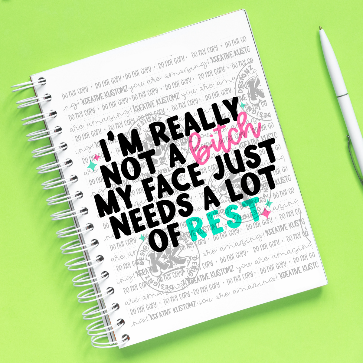 Face Needs a Rest | UVDTF A5 Notebook Wrap Decal