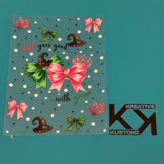 A5 Pink and Green UV-DTF NOTEBOOK WRAP