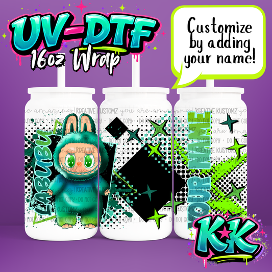 Custom Name Design | UV DTF Cup Wrap for 16oz Libbey Glass