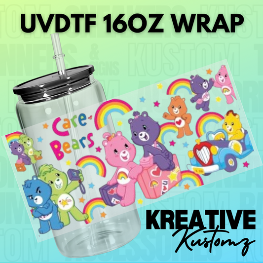 KK-B2250 Rainbow Caring Bears - 16oz UVDTF Wrap