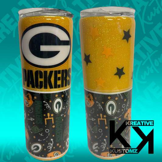 Yellow Packer Football Tumbler - 20oz