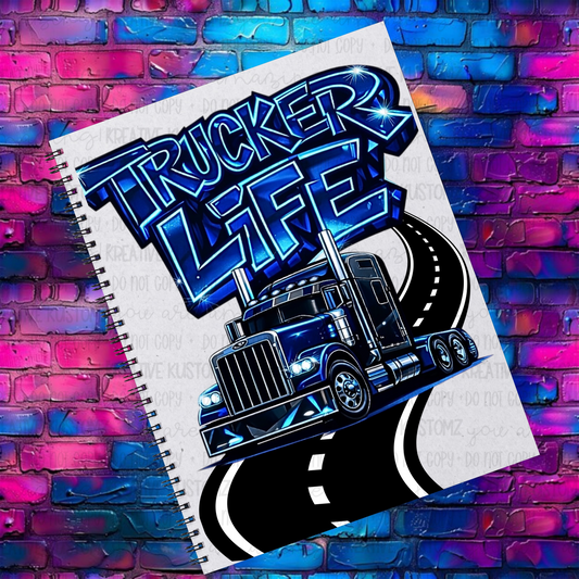 Trucker Life Blue | EXCLUSIVE |UVDTF A5 Notebook Wrap Decal