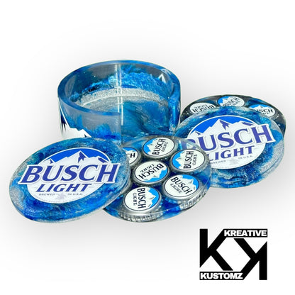 Busch Light Mountains Coaster Set