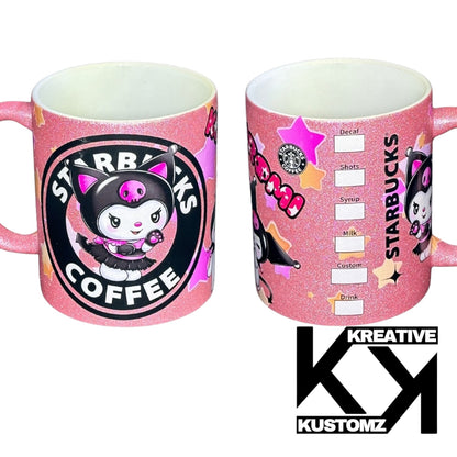 Kawaii 11oz Mug - Pink Glitter