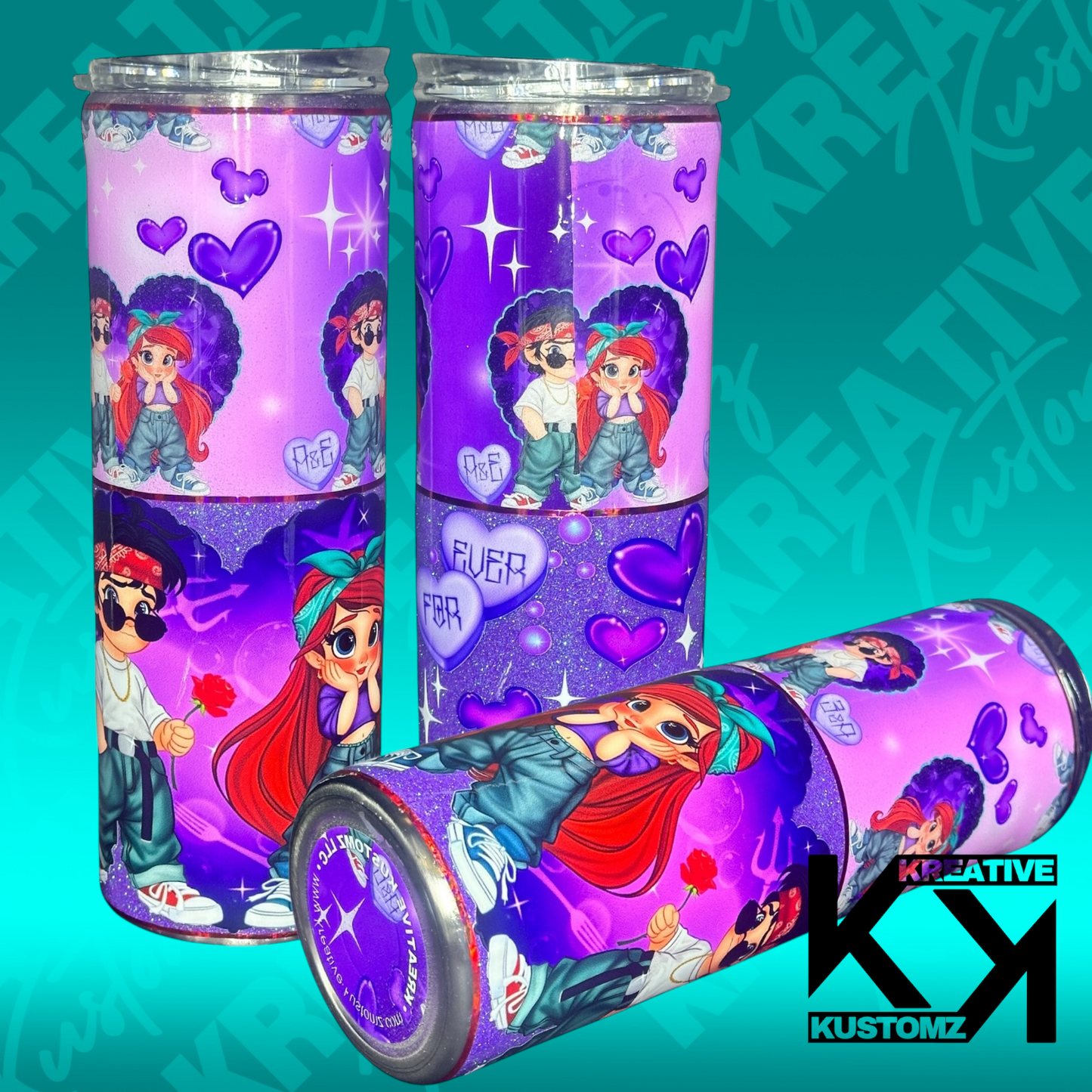 Purple Princess Valentines Tumbler - 20oz