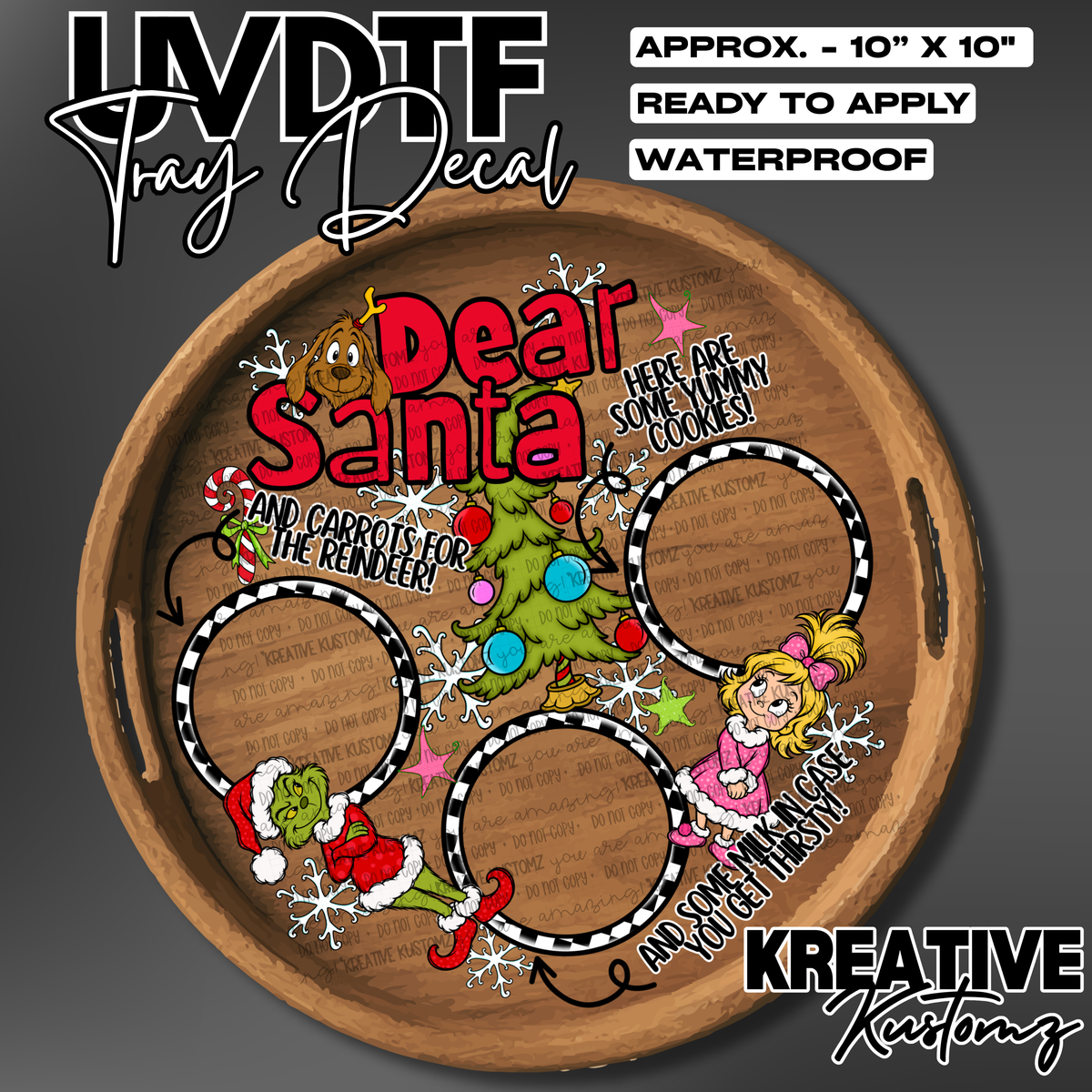 Christmas Cookie | Circle | UV DTF Tray Decal