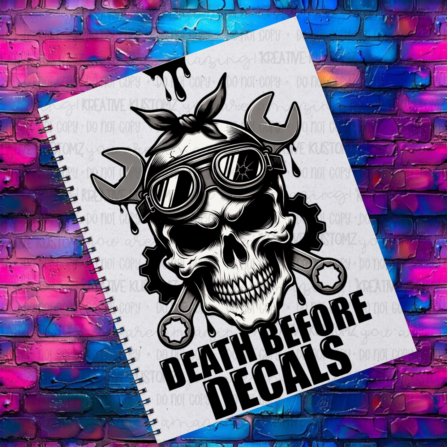 Death before Decals | EXCLUSIVE |UVDTF A5 Notebook Wrap Decal