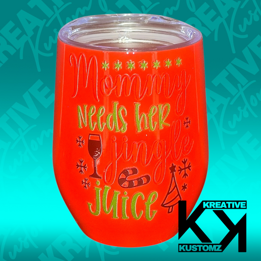 Jingle Juice - 12oz Stemless Wine