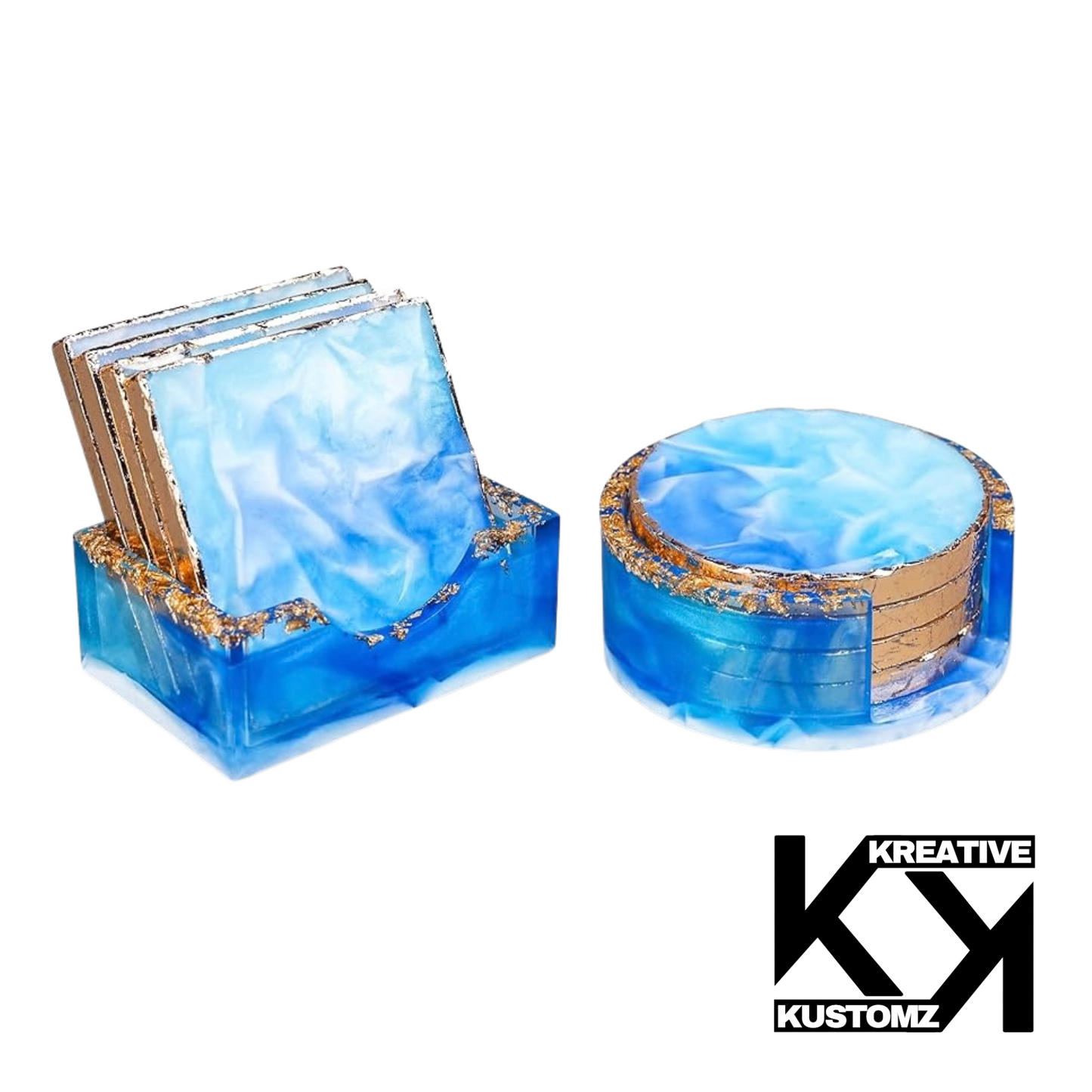 Resin Marble Coaster Set