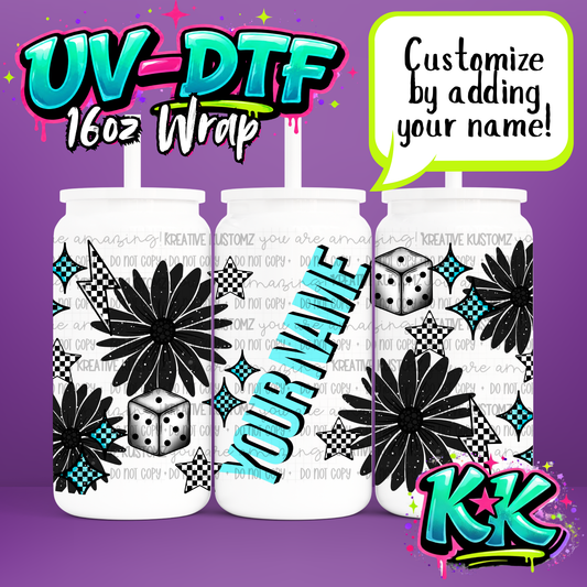 Custom Name Design | UV DTF Cup Wrap for 16oz Libbey Glass