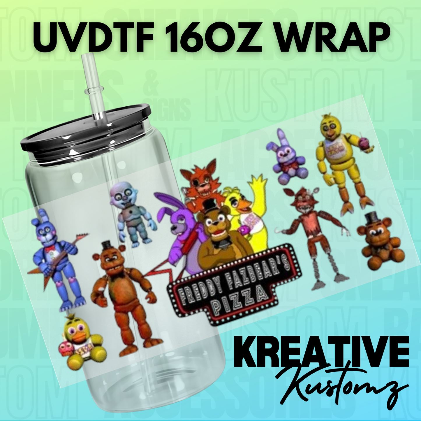 KK-B2217 Fazbears Pizza - 16oz UVDTF Wrap