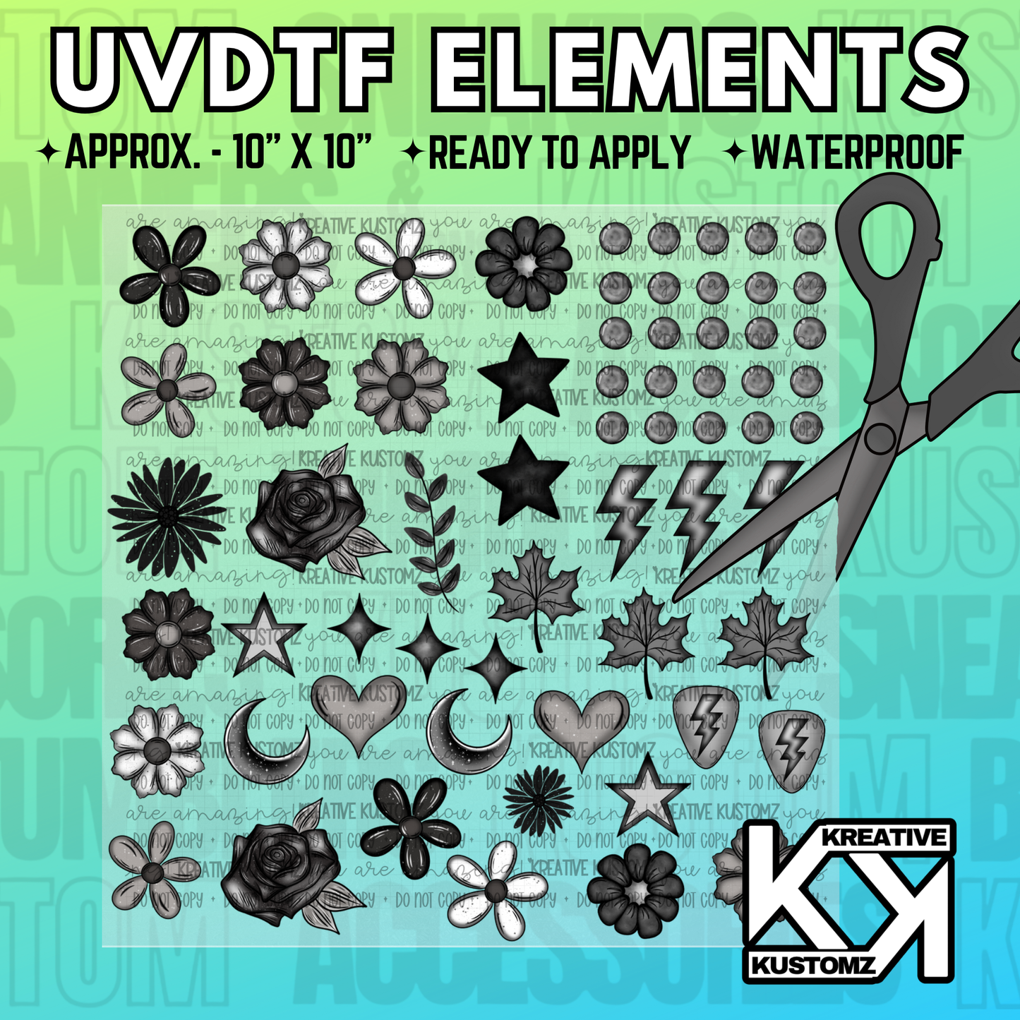 10” UVDTF Element Sheet - 001X
