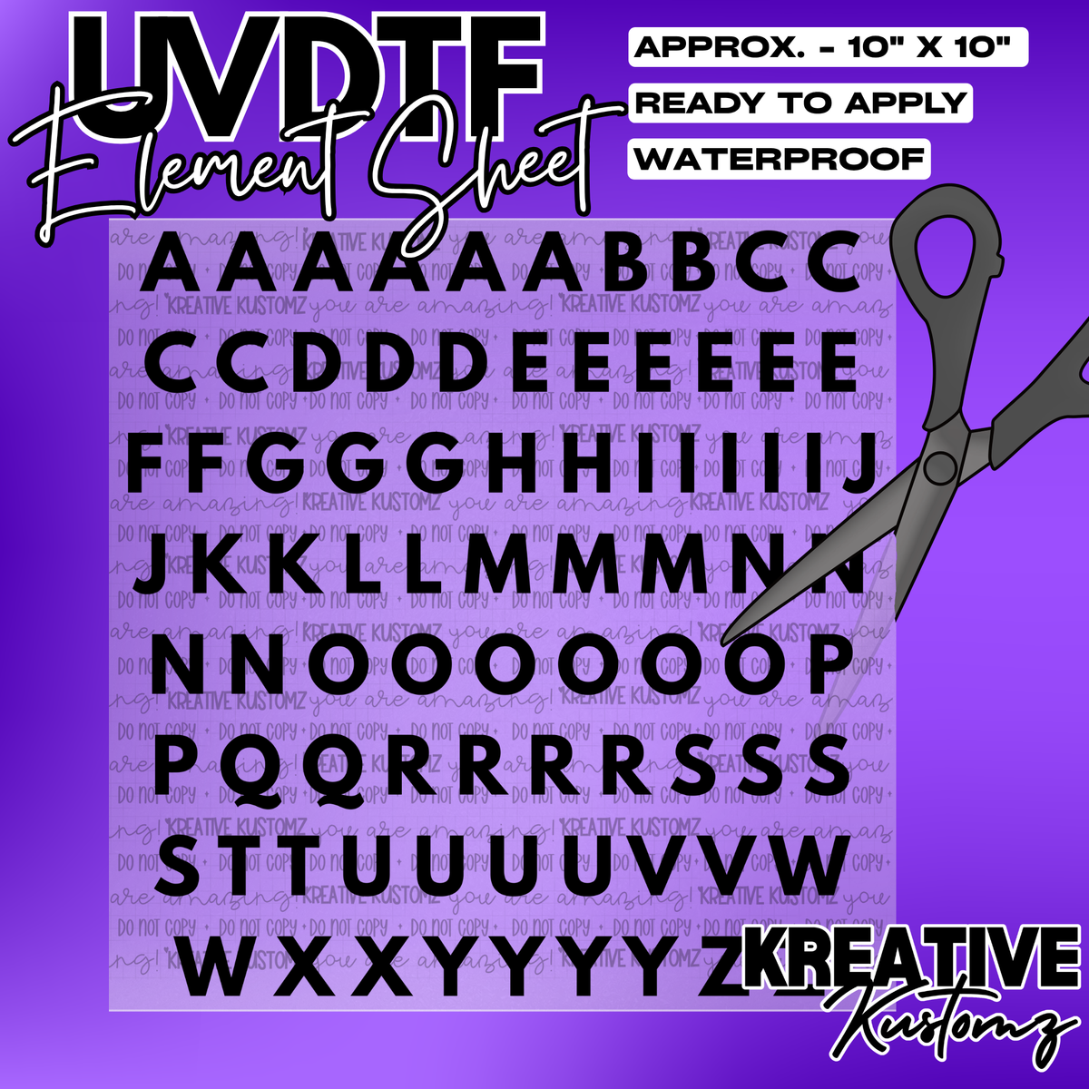 UV-DTF Alphabet Sheets - League Spartan