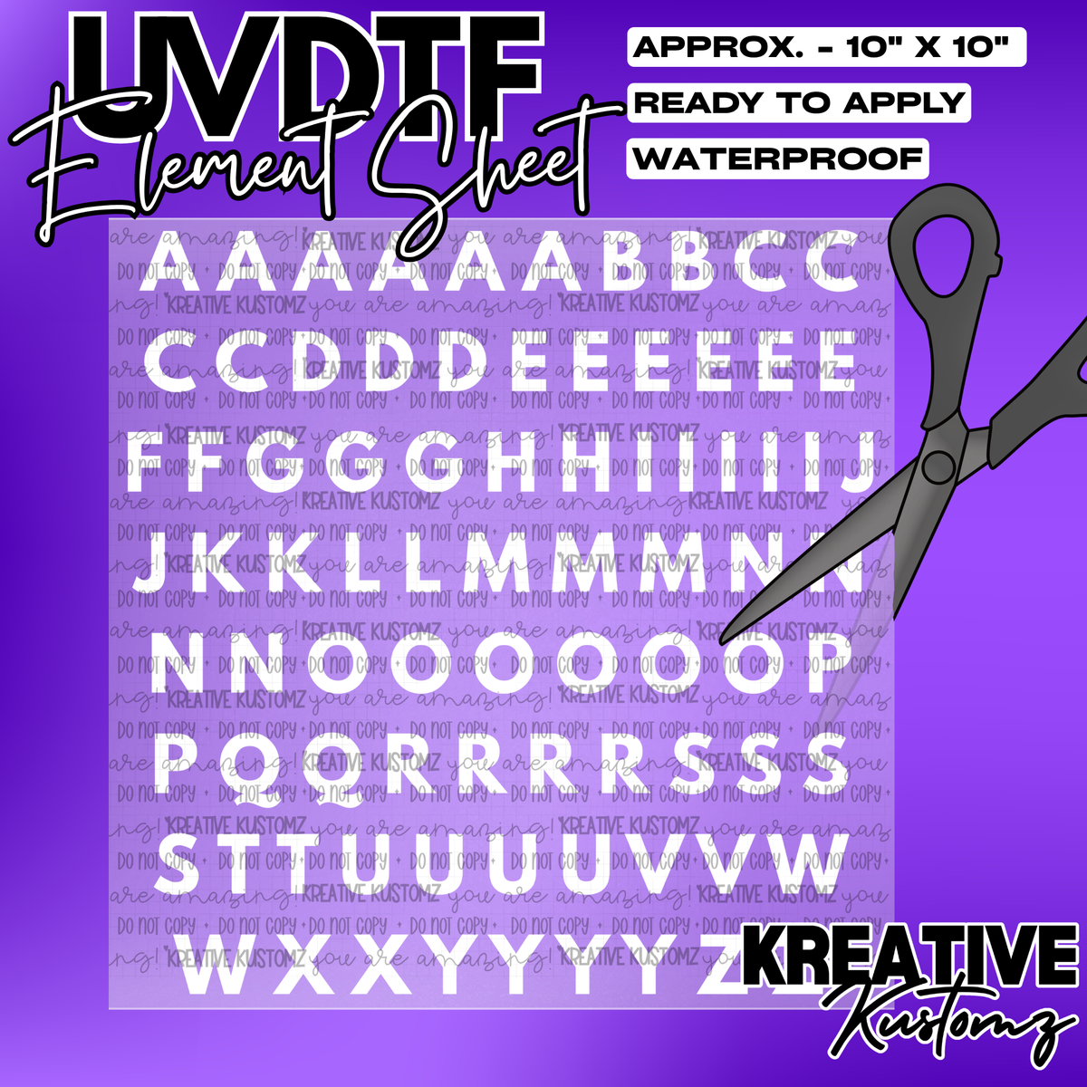 UV-DTF Alphabet Sheets - League Spartan