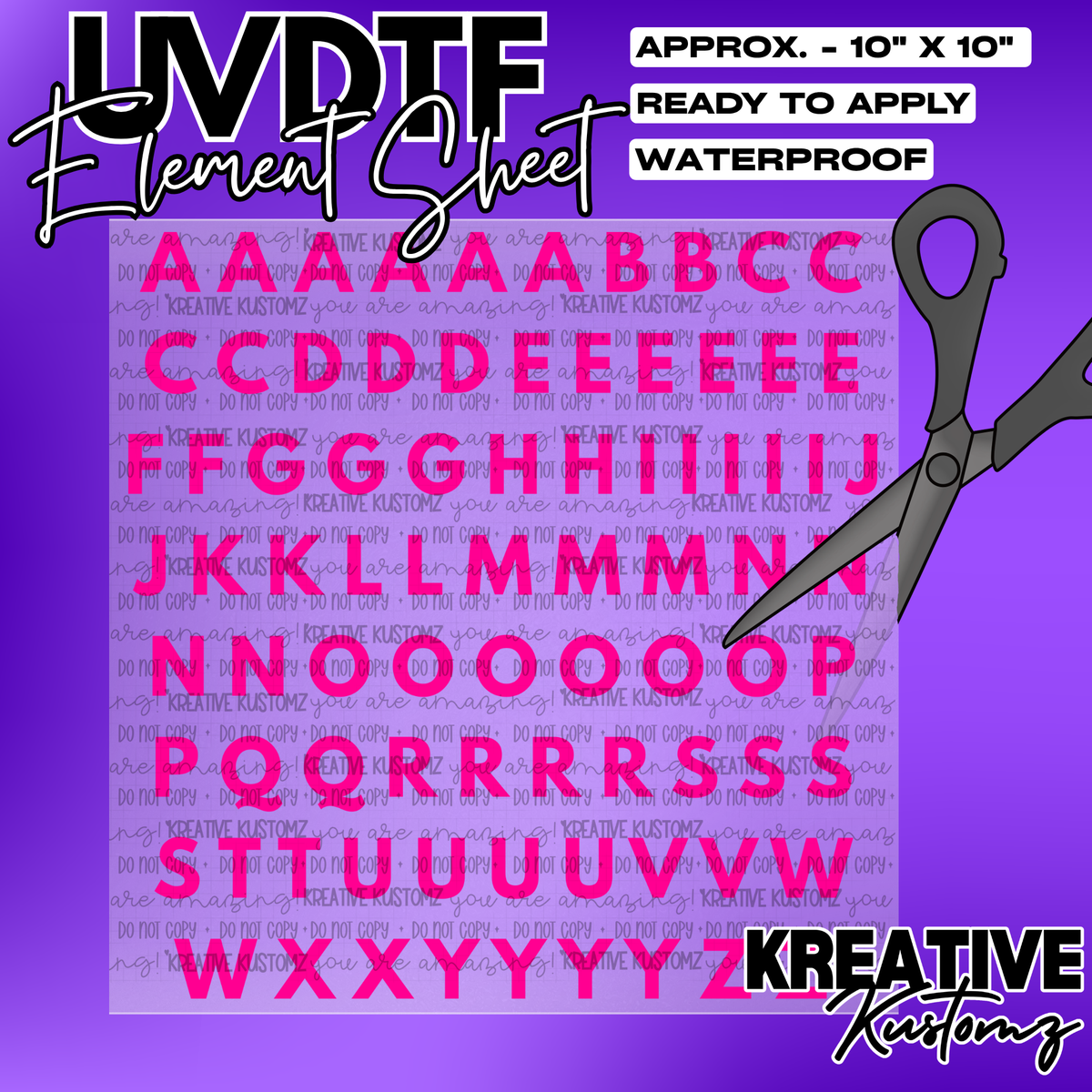 UV-DTF Alphabet Sheets - League Spartan