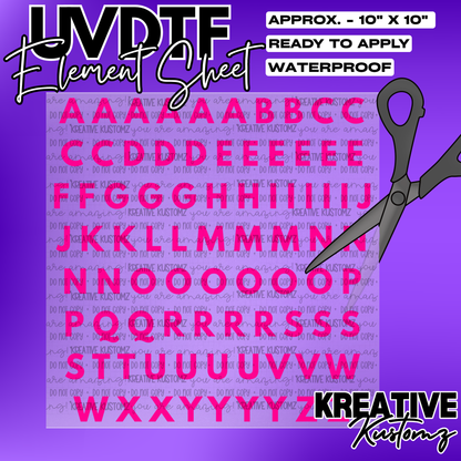 UV-DTF Alphabet Sheets - League Spartan