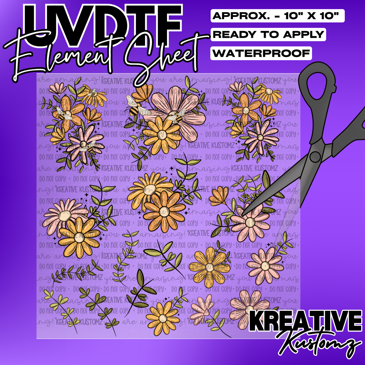 Spring Floral | UVDTF 10"x10" Element Sheet
