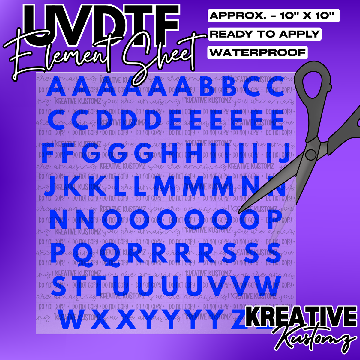 UV-DTF Alphabet Sheets - League Spartan