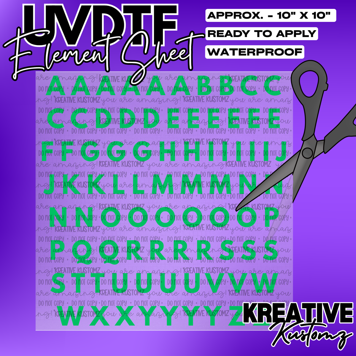 UV-DTF Alphabet Sheets - League Spartan