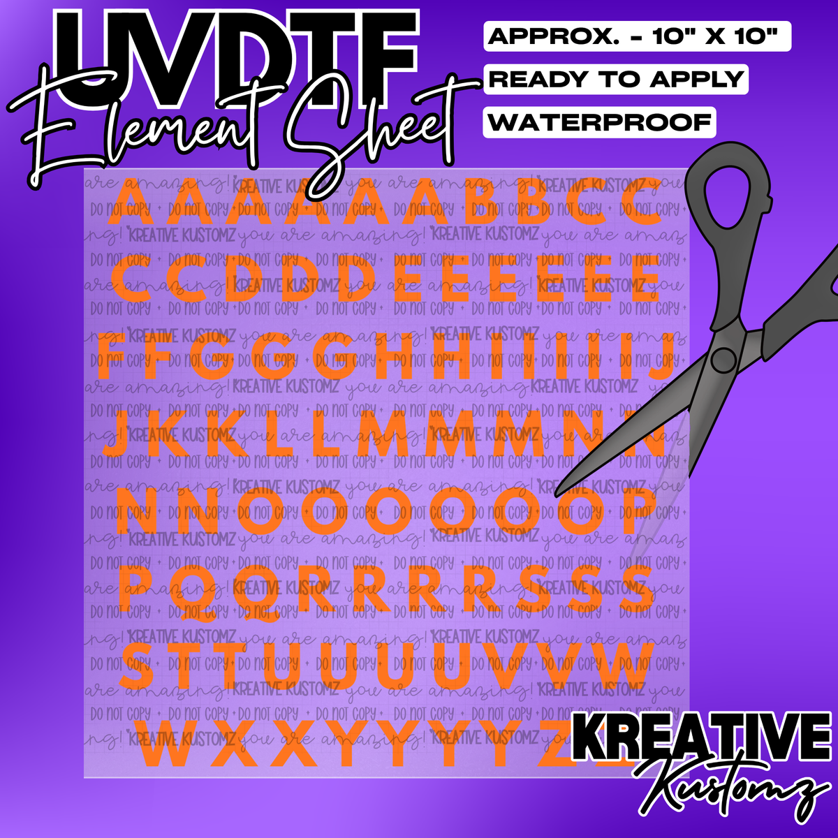 UV-DTF Alphabet Sheets - League Spartan