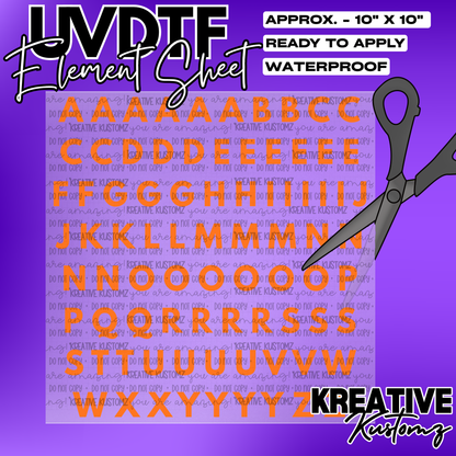 UV-DTF Alphabet Sheets - League Spartan