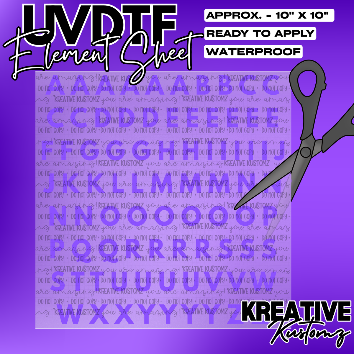 UV-DTF Alphabet Sheets - League Spartan