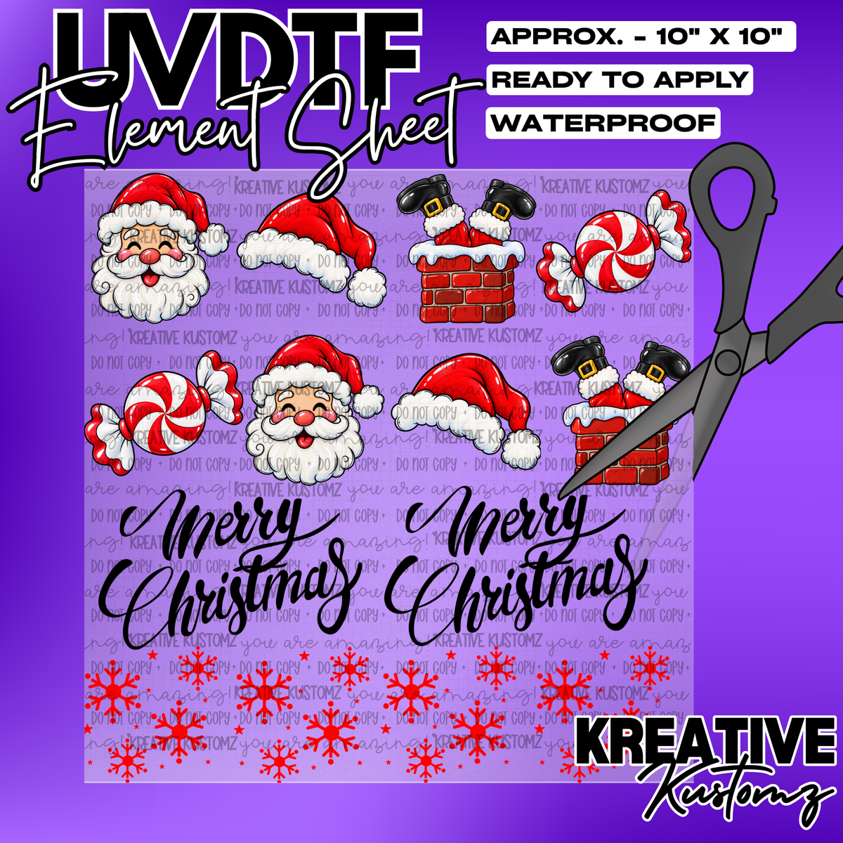 Christmas | UVDTF 10"x10" Element Sheet