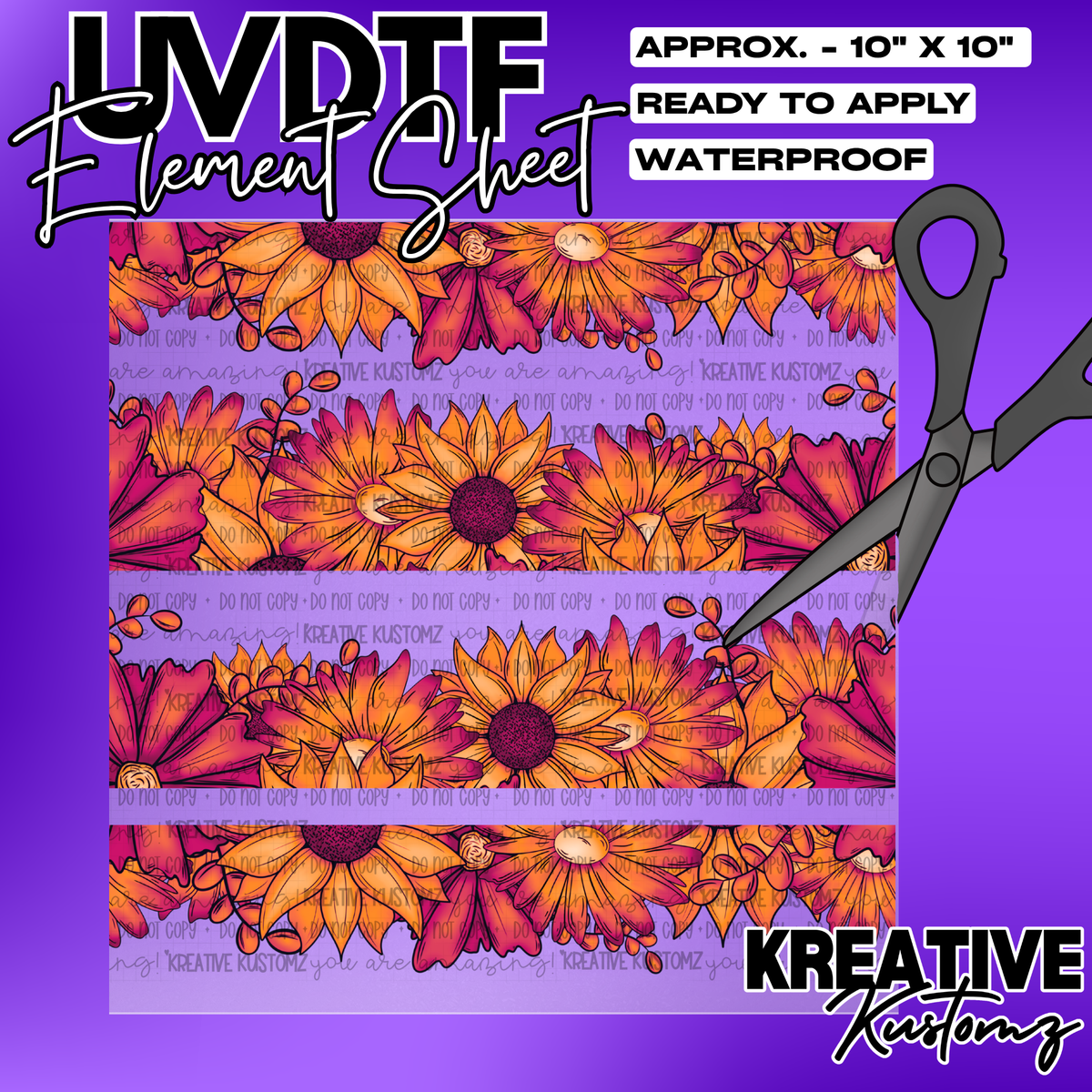 Flowers | UVDTF 10"x10" Element Sheet