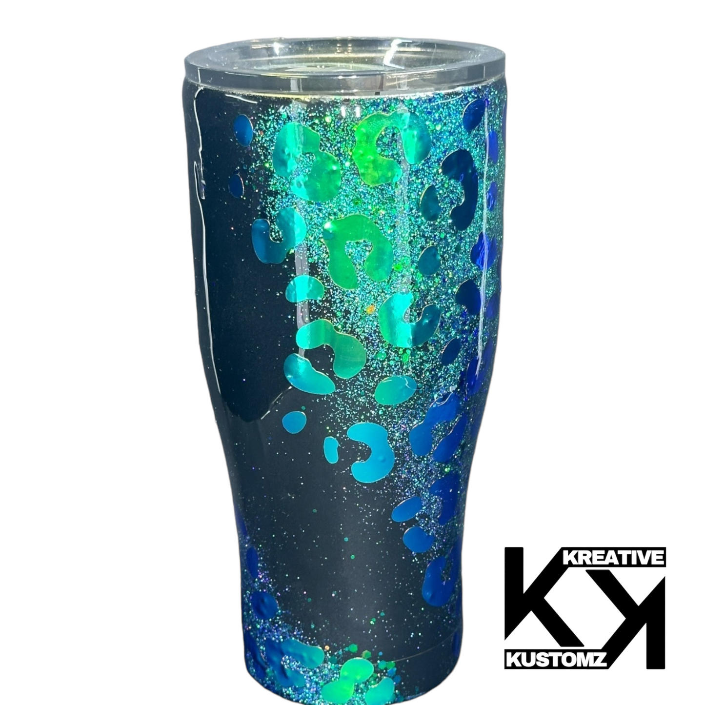 Blue Glitter Cheetah -20oz