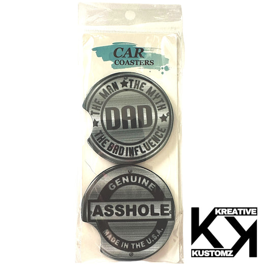 Dad Steel Car Coaster Set