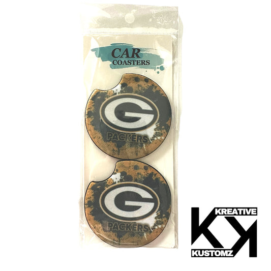 GB Packer Splatter Car Coaster Set