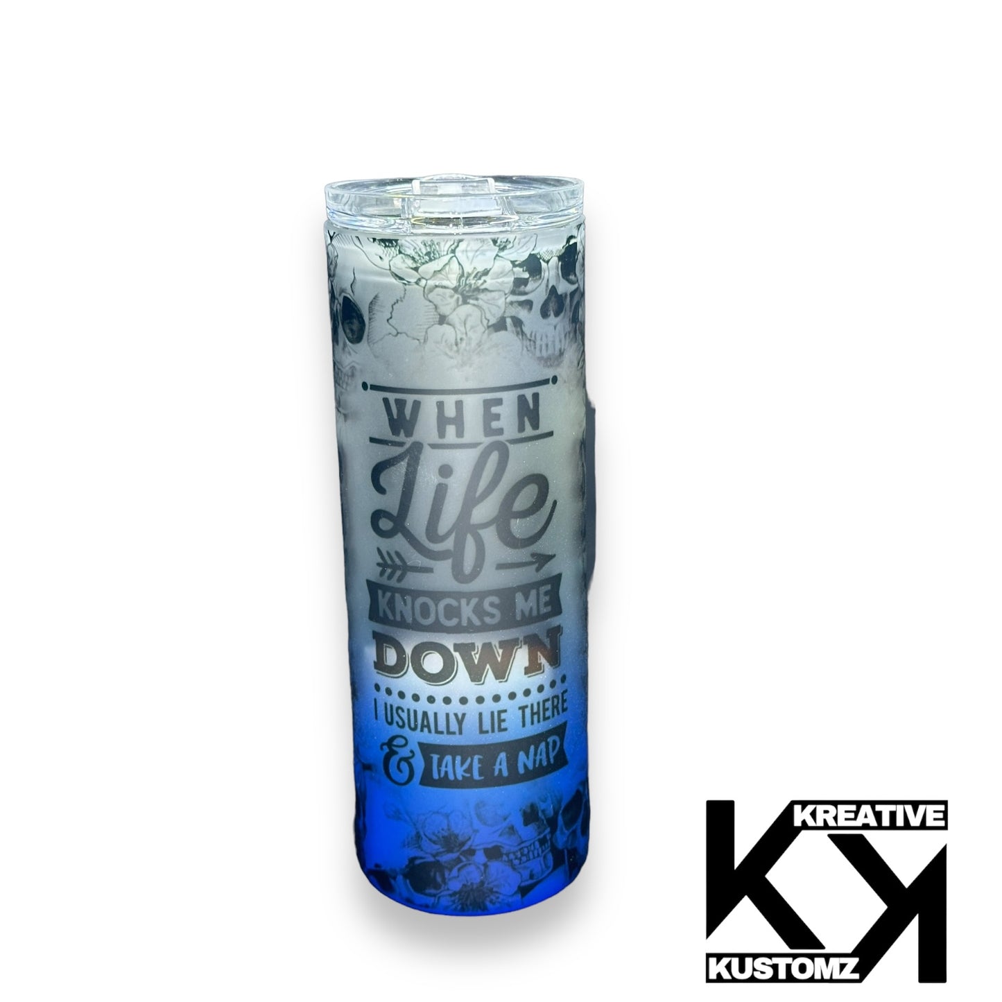 Life knocks me down - 17oz Glass