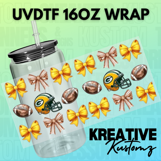 KK-B8932 Footballs & Bows GB - 16oz UVDTF Wrap