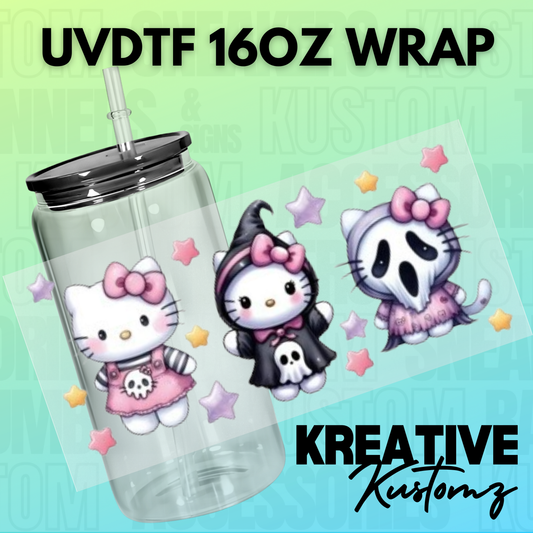 KK-E274 Fancy Horror Kitties - 16oz UVDTF Wrap