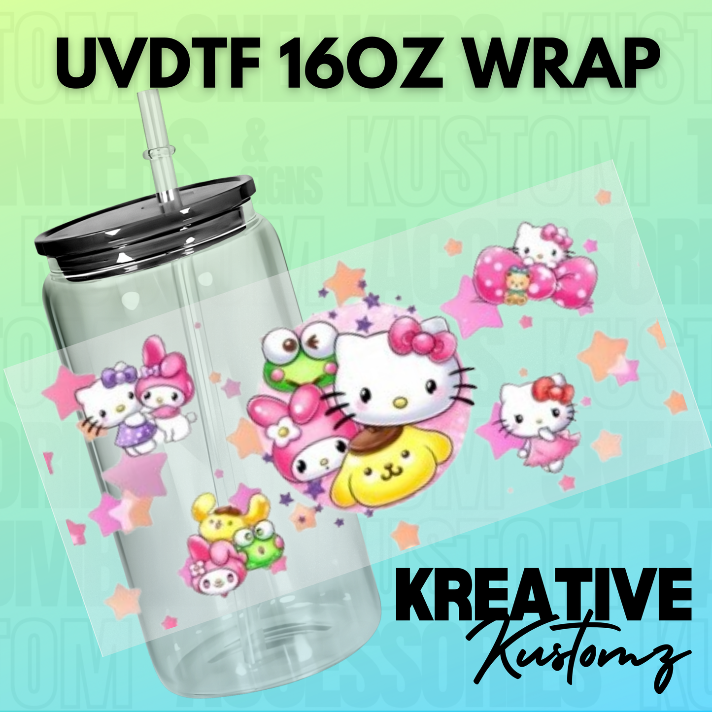 KK-B3192 Kitty & Friends - 16oz UVDTF Wrap