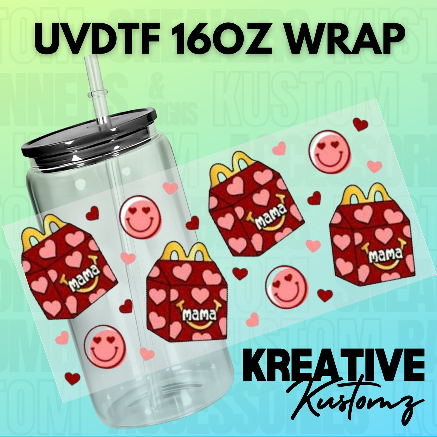 KK-A1287 Heart Mama Meals - 16oz UVDTF Wrap